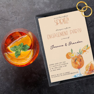 Liefde bij eerste Spritz Waterverf verlovingsfeest Save The Date