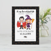 Liefde bij First Bite Halloween Save the Date (Staand voorkant)