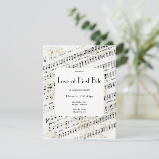 Liefde bij First Bite Valentijn Kaart (Staand voorkant)