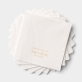 Liefde bij First Sip Custom Names Script Wedding Folie Servetten (Insitu (Gestapeld))