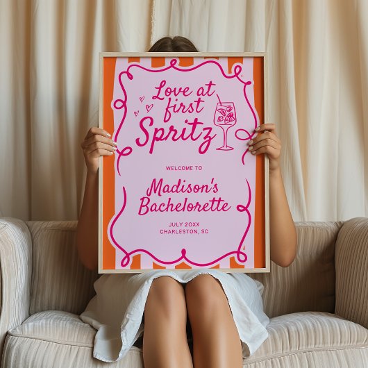 Liefde bij First Spritz Bachelorette Welkom Poster