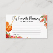 Liefde bij First Spritz Favoriete Memory of Bride  Informatiekaartje (Voorkant)