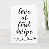Liefde bij First Swipe Valentijnsdag Kaart (Voorkant)
