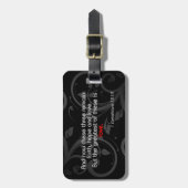 Liefde Bijbelvers, Zwart/Rood Bagagelabel (Voorkant verticaal)
