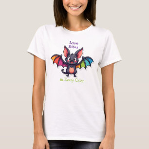 🦇🌈Liefde bijt in elke kleur T-shirt
