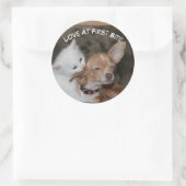 Liefde bijt Kat en puppy Sticker (Tas)