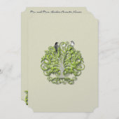 Liefde Bird Green Swirl Tree Weddenschap #2 Kaart (Voorkant / Achterkant)
