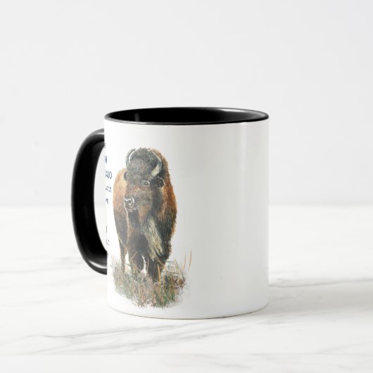 Liefde BISON BUFFALO, zo veel als ik Mok van citat (Voorkant links)