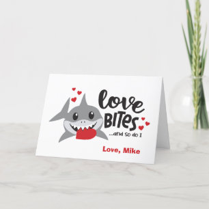 Liefde bites  Dus ik schimmel Shark Boy Valentijn Feestdagen Kaart