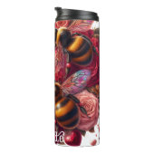 Liefde Bloeit: Bijen, Rozen, Harten Thermosbeker (Geroteerd rechts)