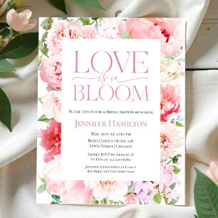 Liefde bloeit Bloemen bruids douche uitnodiging
