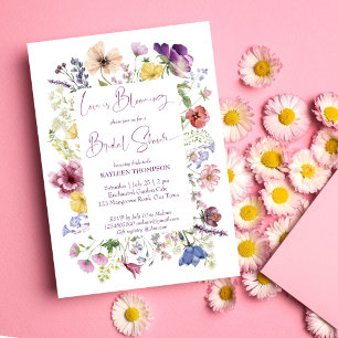 Liefde bloeit boho wildflower vrijgezellenfeest kaart