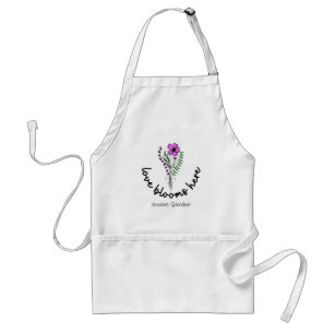 Liefde Bloeit Hier Personaliseer Naam Tuinliefhebb Standaard Schort