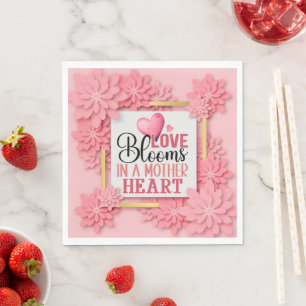 Liefde Bloeit in het Hart van een Moeder I Elegant Servet