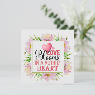 Liefde Bloeit in het Hart van een Moeder I Roze Bl Kaart