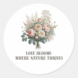 Liefde bloeit met Natuur Ronde Sticker