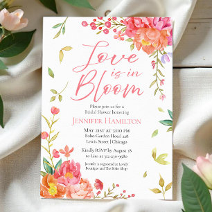 Liefde bloeit Waterverf Floral Vrijgezellenfeest Kaart