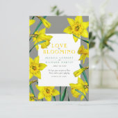 Liefde bloeit waterverf gele lenteverbruiloft RSVP kaartje (Staand voorkant)