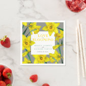 Liefde bloeit waterverf gele lenteverbruiloft servet (Insitu)