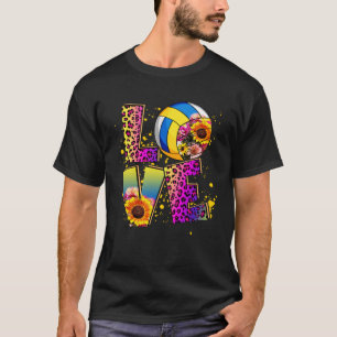 Liefde Bloemen Bloemen Volleybal Bal Matching Spel T-shirt