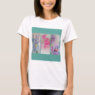Liefde Bloemen Bloemen Waterverf Turquoise T Shirt