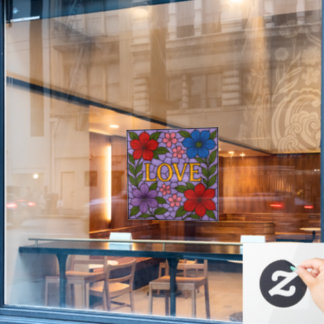 Liefde Bloemen Lavendel Glasraam Folie Raamsticker