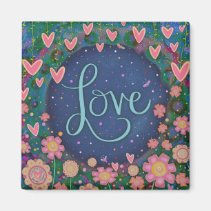 Liefde Bloemenhart Trendy Inspirerend Schattige Magneet