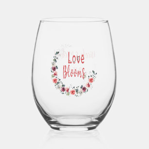 Liefde Blooms Gepersonaliseerde bruid bruidegom tr Wijnglas Zonder Voet