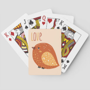 Liefde Boho Vogel Ontwerp Typografie Pokerkaarten