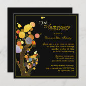 Liefde bomen 25e bruiloft jubileum kaart (Voorkant / Achterkant)