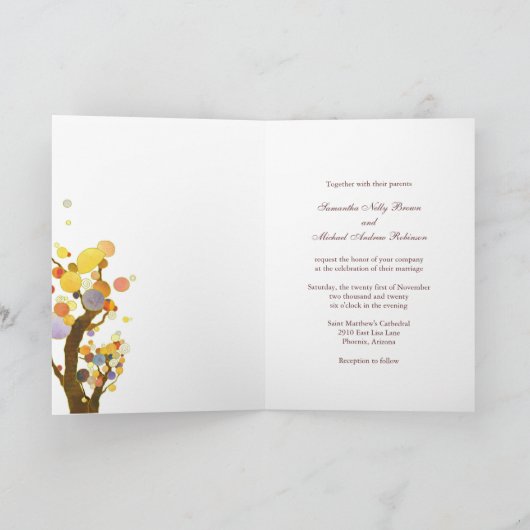 Liefde bomen Rustic Olive Green Wedding Invitation (Binnen)