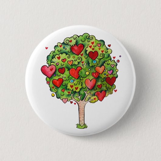 Liefde boom ronde button 5,7 cm (Voorkant)