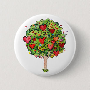 Liefde boom ronde button 5,7 cm