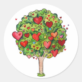 Liefde boom ronde sticker