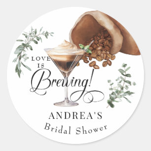 Liefde Borrelend   Espresso   Martini   Bruiloft F Ronde Sticker