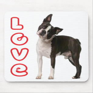 Liefde Boston Terrier Puppy Hond Computer Muismat
