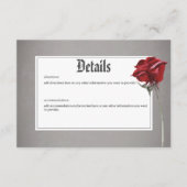 Liefde & Botten Spooky Rood Bloemen Bruiloft Detai Informatiekaartje (Voorkant)