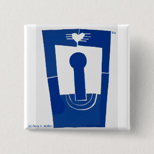 Liefde boven—2 inch vierkant Button