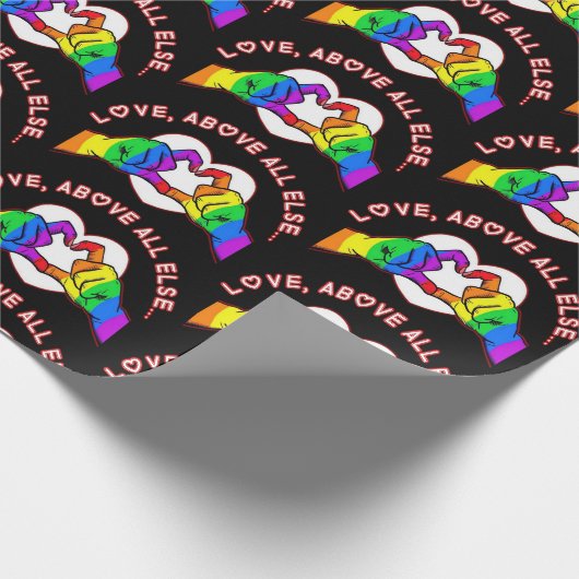 Liefde boven alles, zwart cadeaupapier (Hoek)