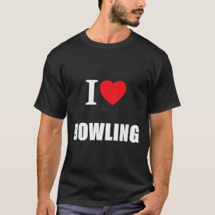 Liefde Bowling Bowler Kroon Plat Cricket Tien Pin T-shirt