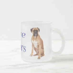 Liefde Boxer Puppy Hond Blauw Reis Mok Kop