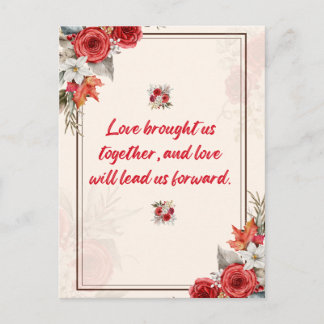 Liefde bracht ons samen en liefde zal ons leiden uitnodiging briefkaart