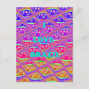 Liefde Brazilië. Mooie traditionele Samba-kleuren Briefkaart