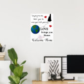 Liefde brengt u thuis Welkome Thuis Militair Poste Poster (Thuiskantoor)