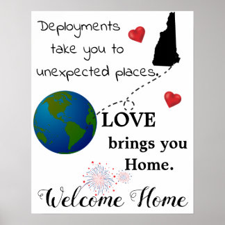 Liefde brengt u thuis Welkome Thuis Militair Poste Poster