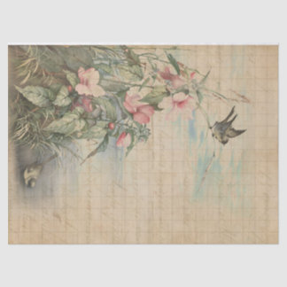 Liefde brief met Hibiscus Decoupage | Weefselpapie Tissuepapier