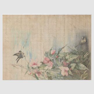 Liefde brief met Hibiscus Decoupage | Weefselpapie Tissuepapier