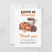 Liefde Broeit Koffie Franse Bruidsdouche Bedankkaart (Voorkant)