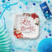 Liefde Brouwt Bruidsfeest met Kerstmis Papieren Bordje (Feest)