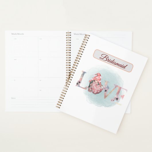 Liefde bruiloft bruidsmeisje cadeau idee planner (Display)